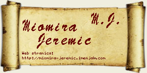 Miomira Jeremić vizit kartica
